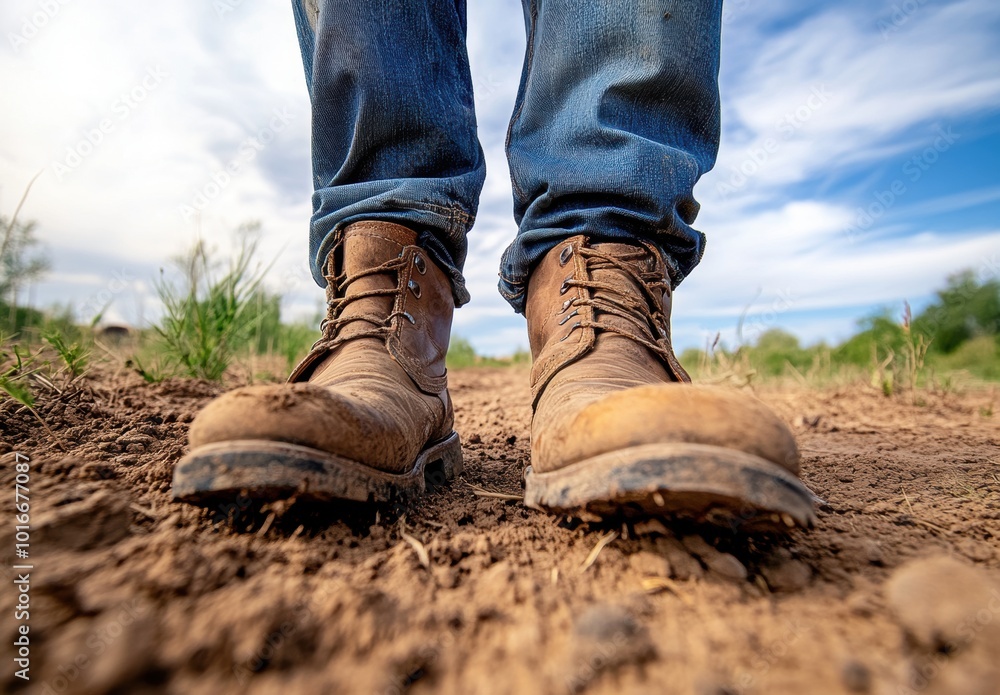 Boots on Dirt Path. Boots on Dirt Path.