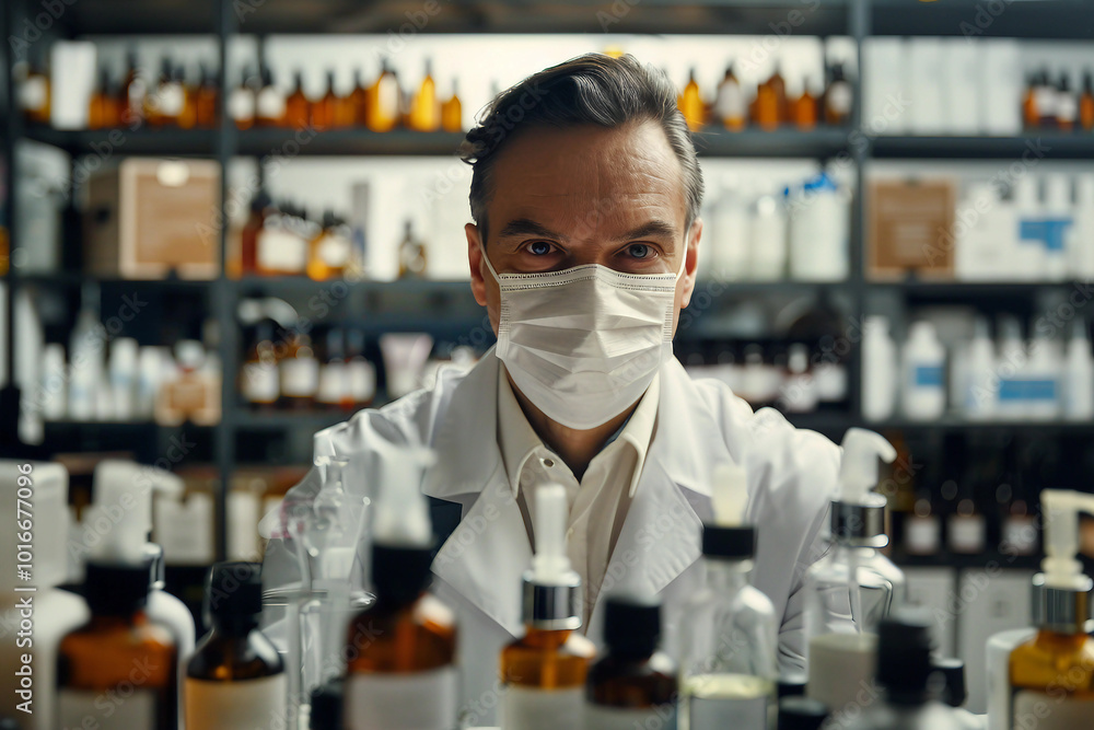 Famous aromatherapy perfume brand developing presenting new aromat, beauty lab Generative AI Famous aromatherapy perfume brand developing presenting new aromat, beauty lab Generative AI