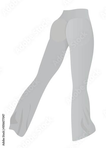Grey  tight pants leggings. vector illustration