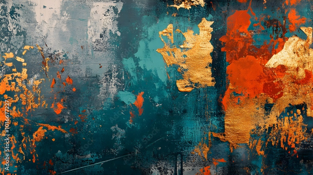 Vibrant Expressionist Acrylic Painting with Fluid Color Splashes Vibrant Expressionist Acrylic Painting with Fluid Color Splashes