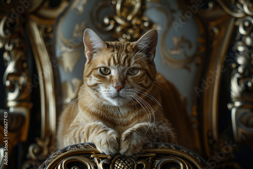 Image of a beautiful animal in a luxury palace hall generative AI photo