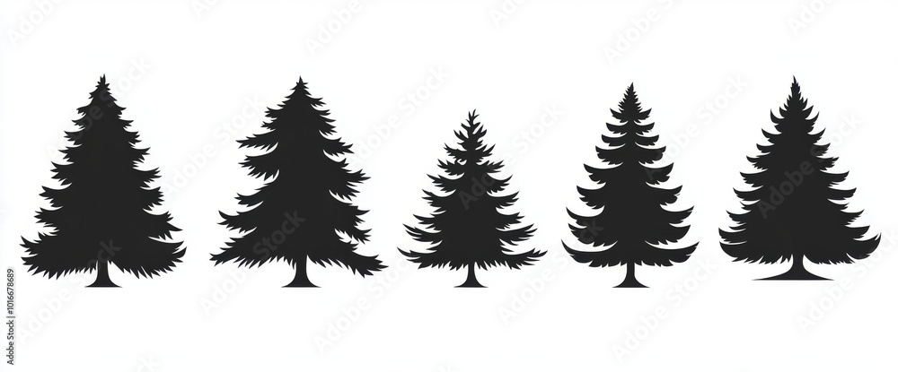 Obraz premium A modern illustration of a silhouetted pine tree for your Christmas icons