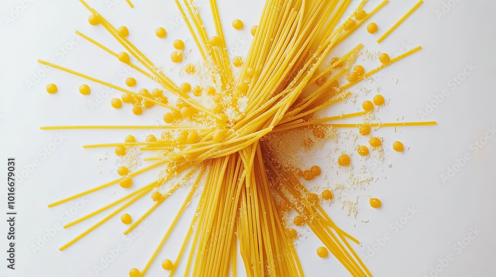 spaghetti on white background spaghetti on white background