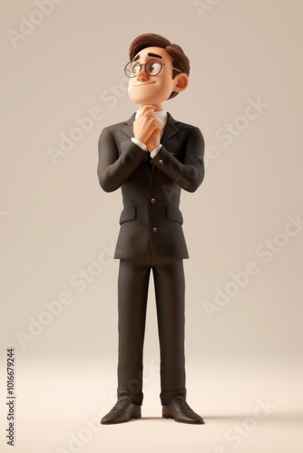 Businessman figurine standing cartoon. photo