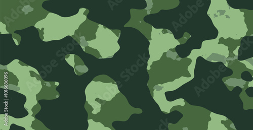 Green Camouflage Pattern Background. Vector Illustration