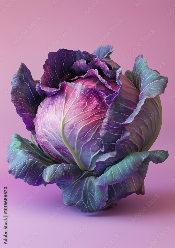 Obraz premium Purple Cabbage Closeup.