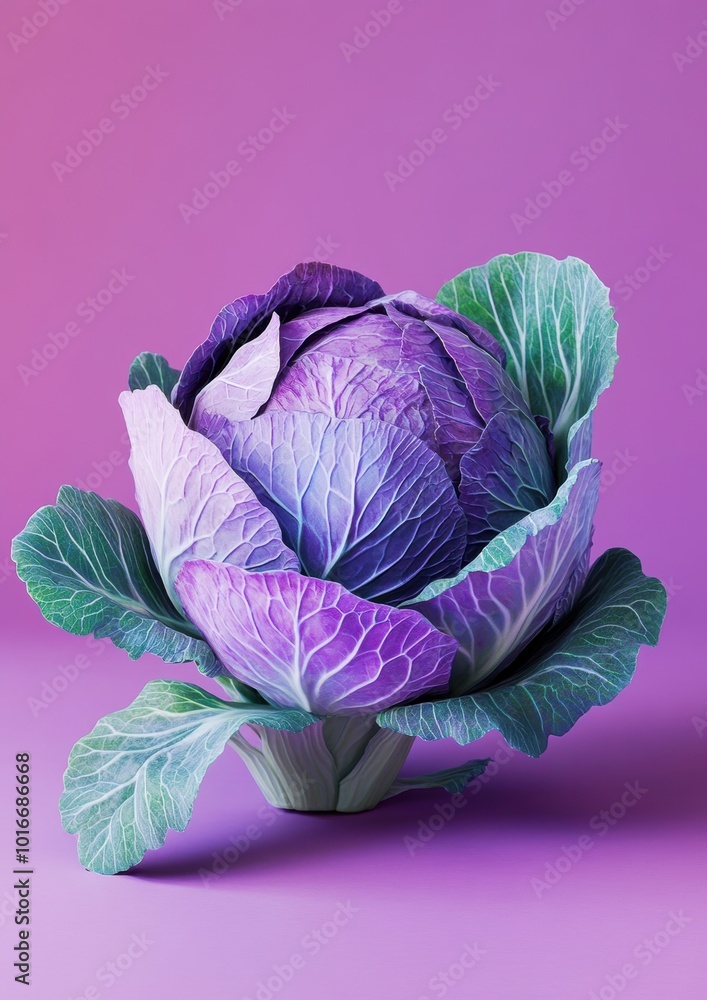 Obraz premium Purple Cabbage Close-up.