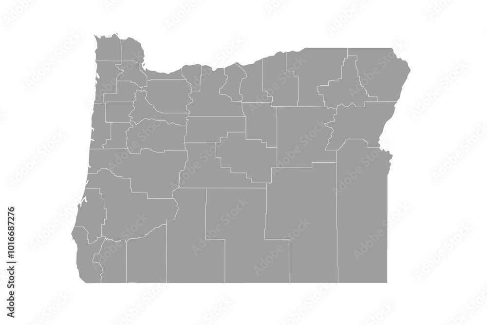 Oregon administrative map. counties map of Oregon, blank Map, empty map ...