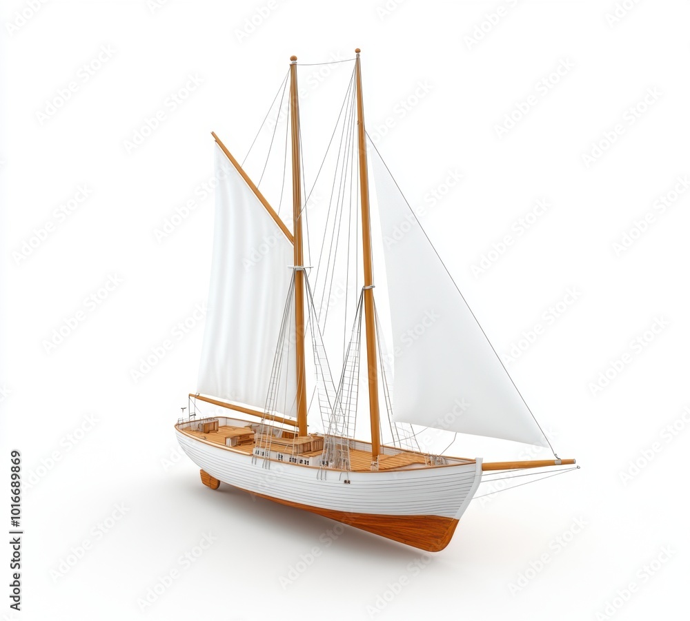 Sailboat on White. Sailboat on White.