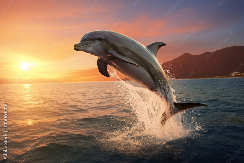 Fototapeta premium Jumping Dolphin dolphin outdoors jumping.