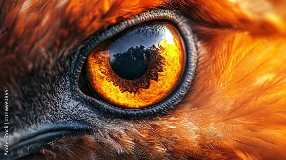 Closeup of a Hawk s Eye with Reflection Closeup of a Hawk s Eye with Reflection