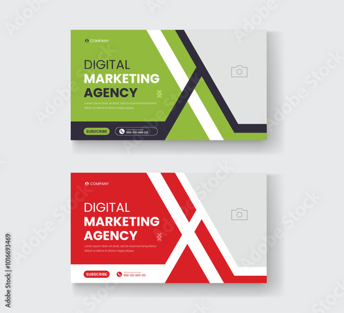 Corporate business and digital marketing youtube thumbnail or web banner template