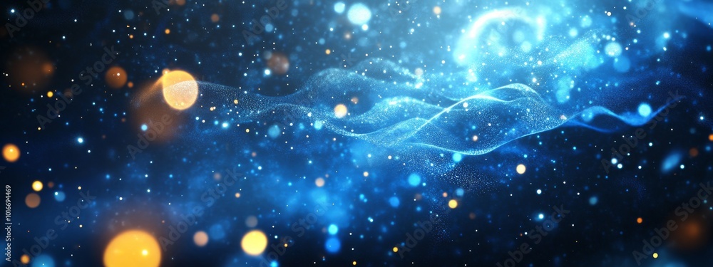 Obraz premium Line waves, digital waves, business graph waves, technology graph waves, connectivity, AI with blue technology background.