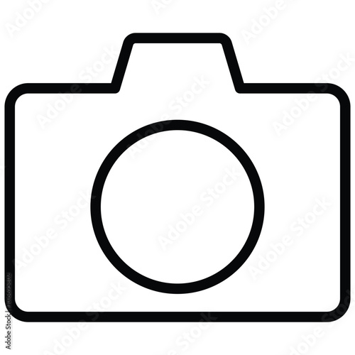 Camera Simple Icon Outline Style, Editable Stroke Icon.