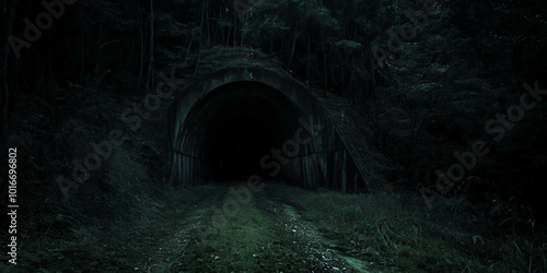 ホラーな場面で使用できる不気味なトンネルの入り口