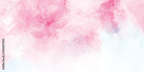 Colorful pink ink and pastel and stone textures on paper background, watercolor abstract background using light pink color gradient.