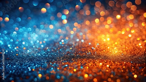 abstract blue and orange glitter background
