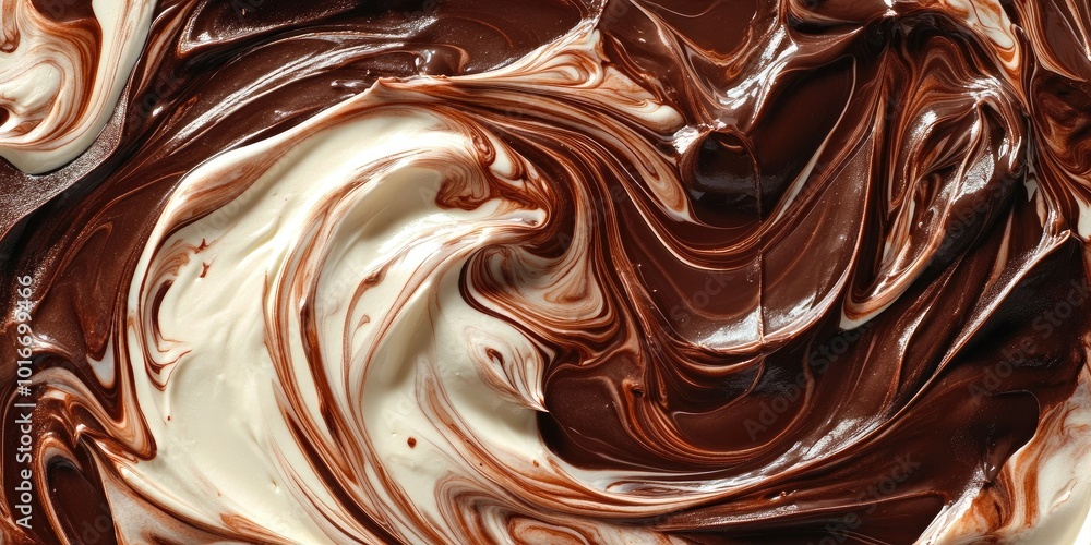 world chocolate day with swirling chocolate and cream with background world chocolate day with swirling chocolate and cream with background
