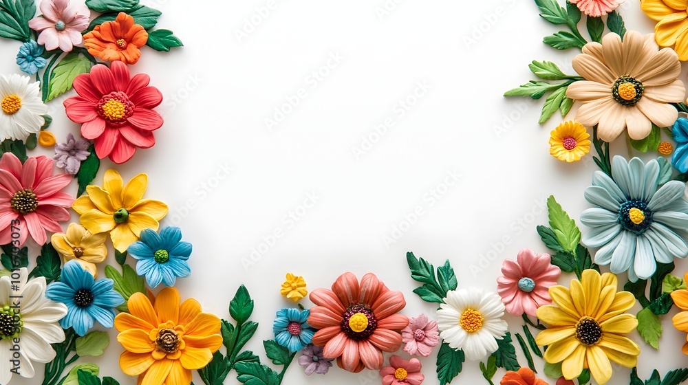 Fototapeta premium Colorful Floral Bouquet on White Background