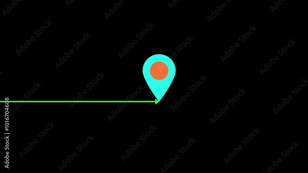 location position icon animation on black backgorund. glowing gps map animation. location position icon animation on black backgorund. glowing gps map animation.
