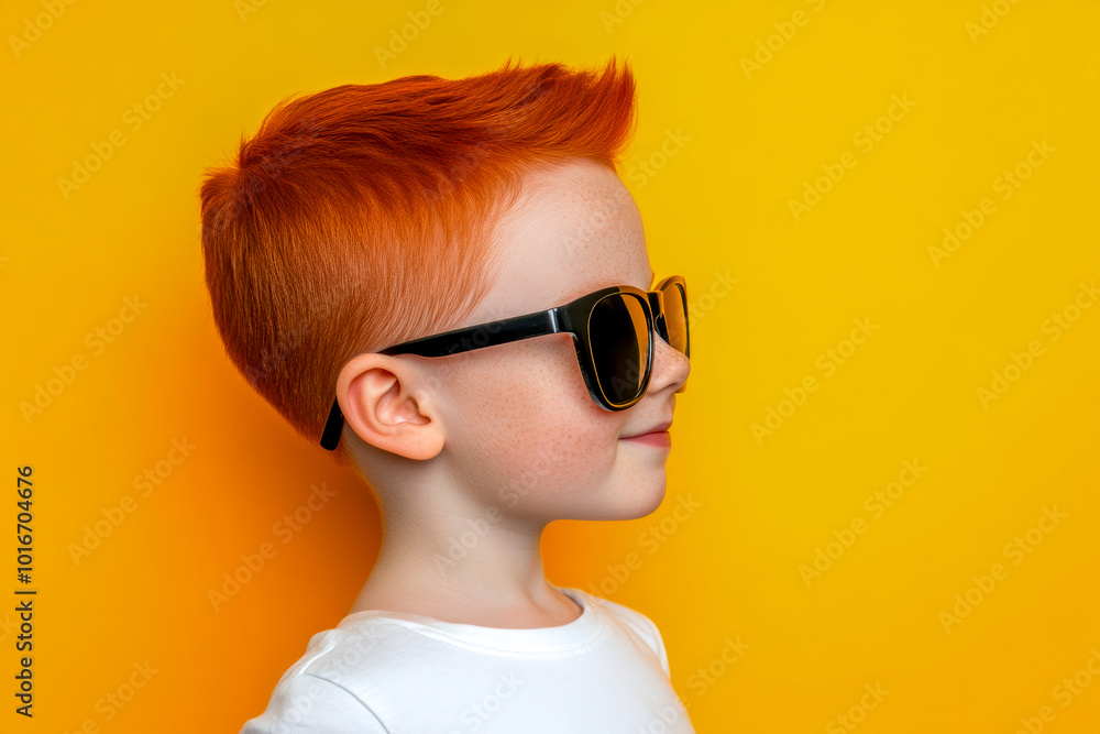 A boy with red hair and glasses A boy with red hair and glasses