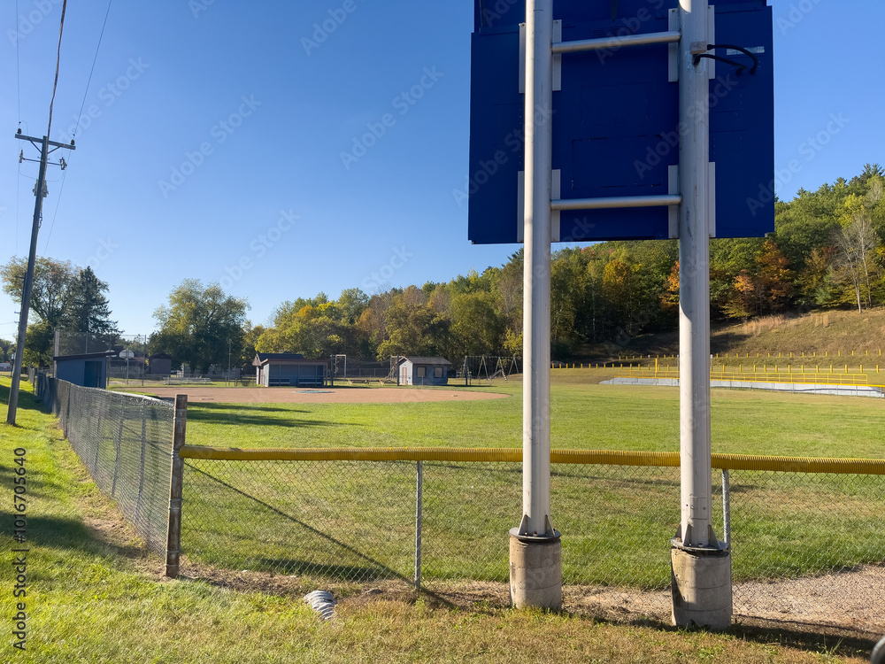 Fototapeta premium A little league baseball field in small town America