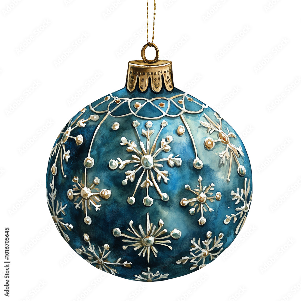 Elegant blue Christmas ornament featuring intricate snowflake designs, perfect for holiday decorations and festive celebrations.,transparent background Elegant blue Christmas ornament featuring intricate snowflake designs, perfect for holiday decorations and festive celebrations.,transparent background