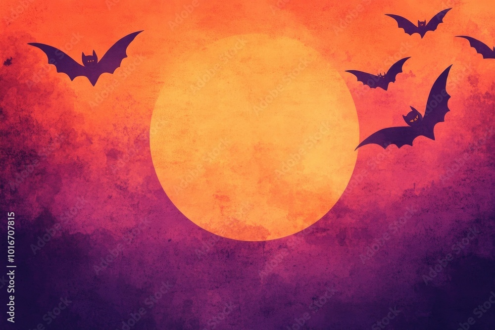 Vibrant Halloween wallpaper featuring a haunting scene of flying witches silhouetted against a full moon set against a gradient background of rich orange and purple hues Vibrant Halloween wallpaper featuring a haunting scene of flying witches silhouetted against a full moon set against a gradient background of rich orange and purple hues