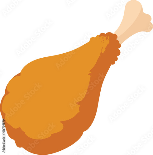fried chicken leg flat vector illustration logo icon clipart
