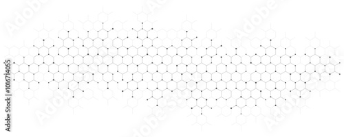 Genetic engineering and molecular structure, hexagon DNA network, science chemical and biotechnology concept, innovation technology, healthcare, and medicine design.