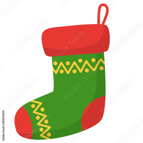 Socks Christmas Vector Icon Element, Aesthetic Christmas Doodle Icon