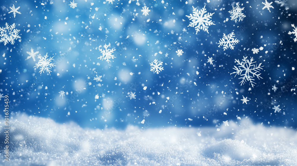 Falling snowflakes on 3D Serene Winter Texture. Wallpaper. blue Cold winter Backdrop for Christmas product, text placement. Macro Snowflakes, Snow Closeup. New Year Christmas Night Falling Snow. Falling snowflakes on 3D Serene Winter Texture. Wallpaper. blue Cold winter Backdrop for Christmas product, text placement. Macro Snowflakes, Snow Closeup. New Year Christmas Night Falling Snow.