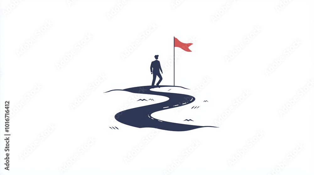 Fototapeta premium Businessperson Walking Towards a Goal