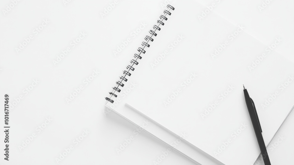 A spiral notepad and pen on a clean, white surface, symbolizing creativity and fresh ideas in an organized workspace. A spiral notepad and pen on a clean, white surface, symbolizing creativity and fresh ideas in an organized workspace.