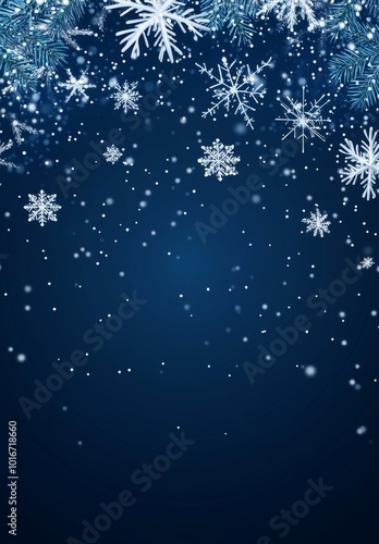 Winter background with snowflakes in blue