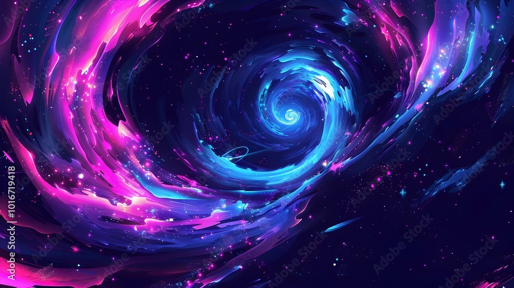 Captivating Cosmic Vortex Swirling Galaxies and Glowing Nebulae in a Neon Dreamscape Captivating Cosmic Vortex Swirling Galaxies and Glowing Nebulae in a Neon Dreamscape