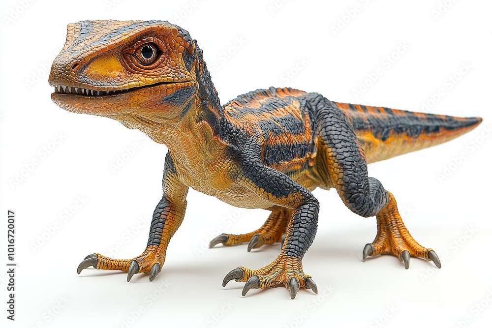 Naklejka premium prehistoric velociraptor, agile and fierce