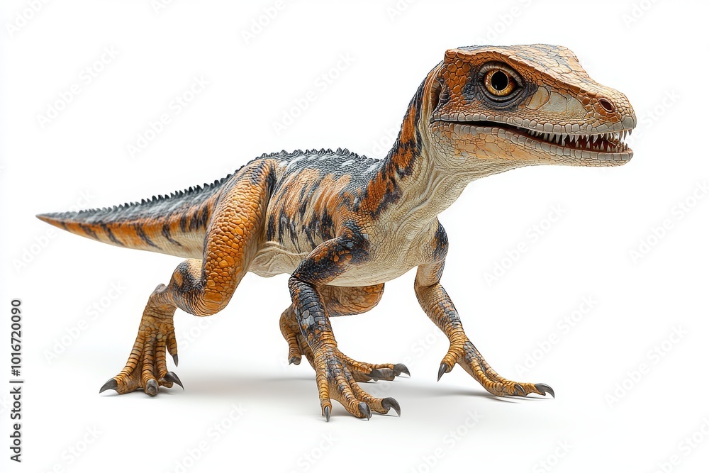 Fototapeta premium prehistoric velociraptor, agile and fierce