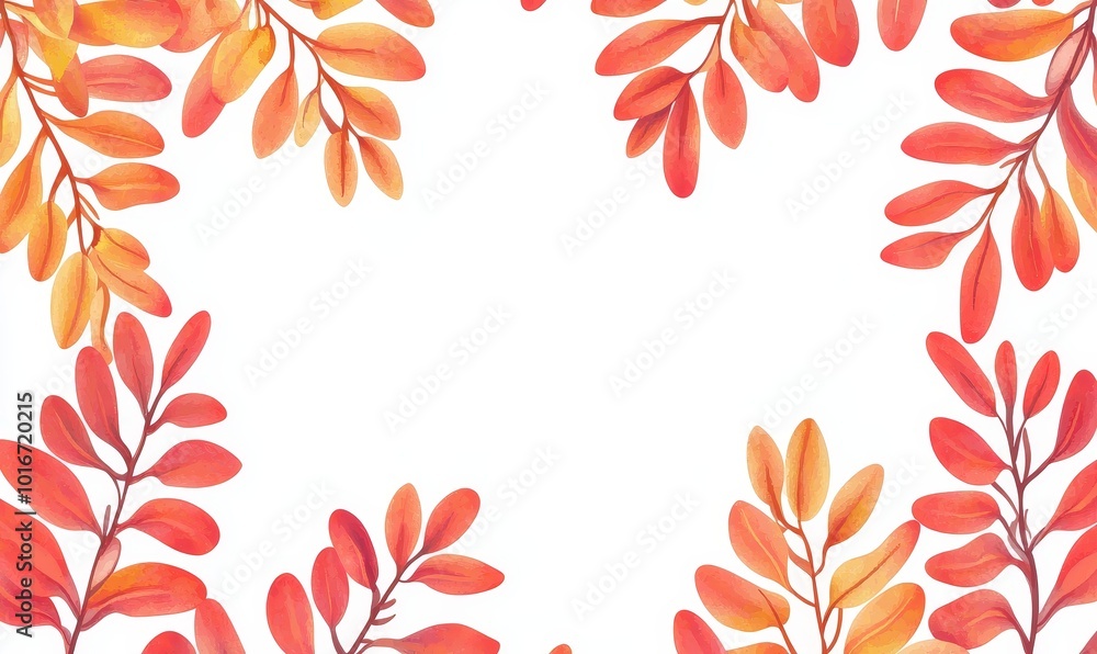 Obraz premium An autumn background with maple, chestnut, oak, and berry leaves. Orange and red leaves decorate an autumn seamless banner.