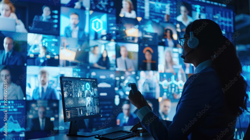 A successful virtual team completing a project by leveraging cloud storage, video conferencing, and real-time communication tools. A successful virtual team completing a project by leveraging cloud storage, video conferencing, and real-time communication tools.