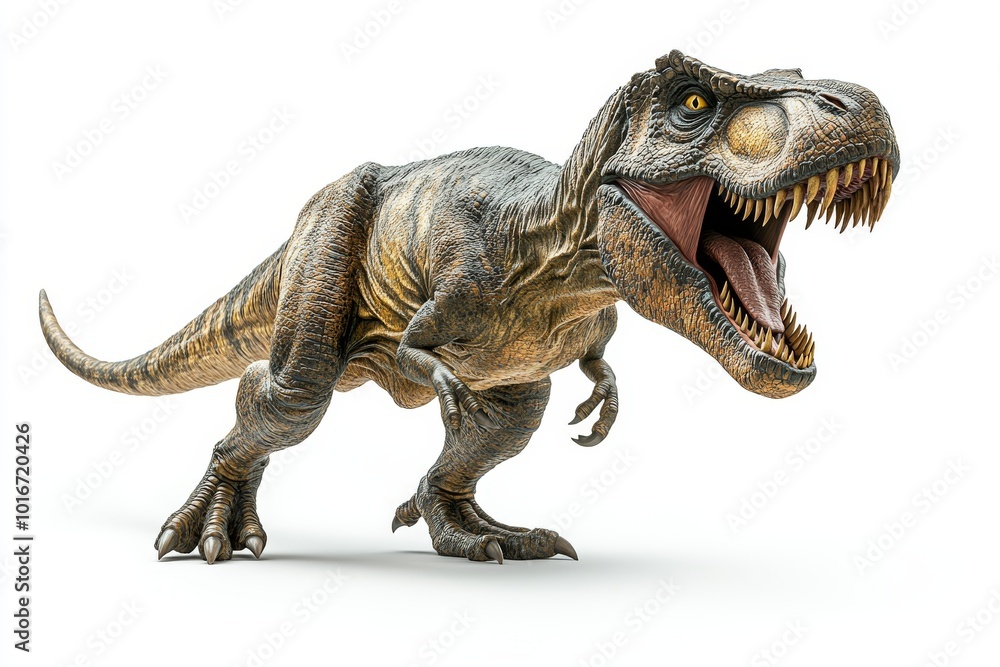 Fototapeta premium A towering tyrannosaurus rex roaring 
