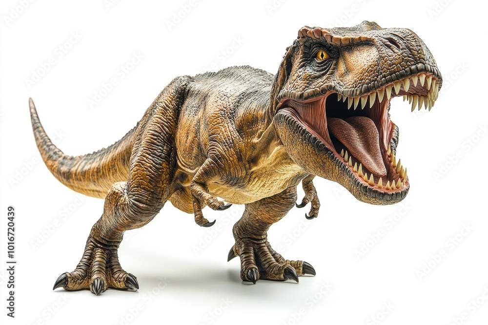 Fototapeta premium A towering tyrannosaurus rex roaring 