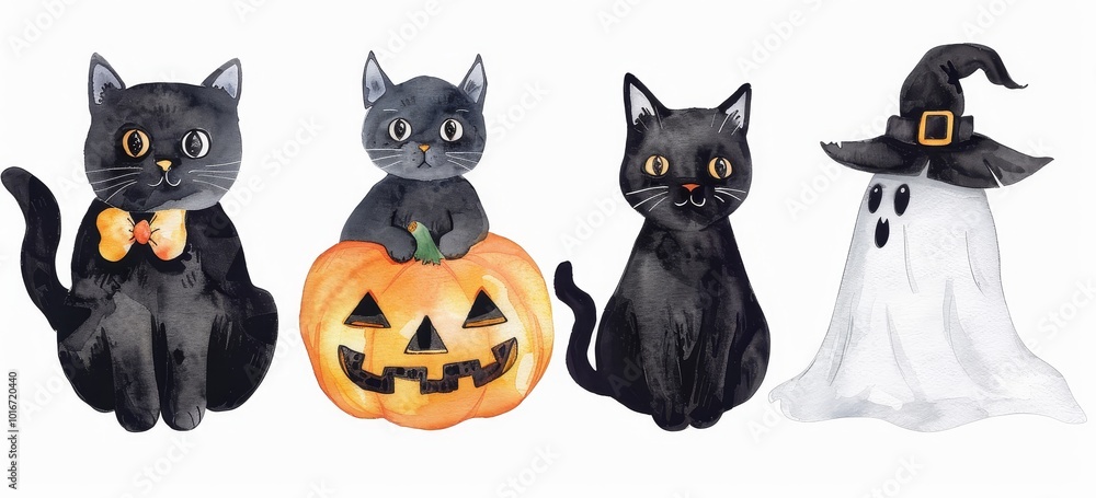 ilustración halloween acuarela ilustración halloween acuarela