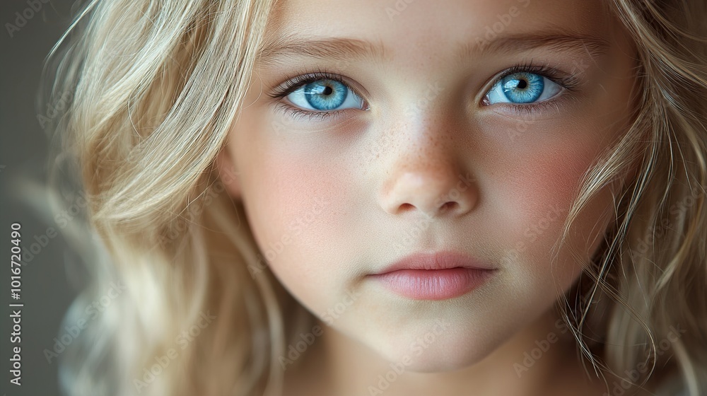 Close Up Portrait of a Young Girl with Blue Eyes Close Up Portrait of a Young Girl with Blue Eyes