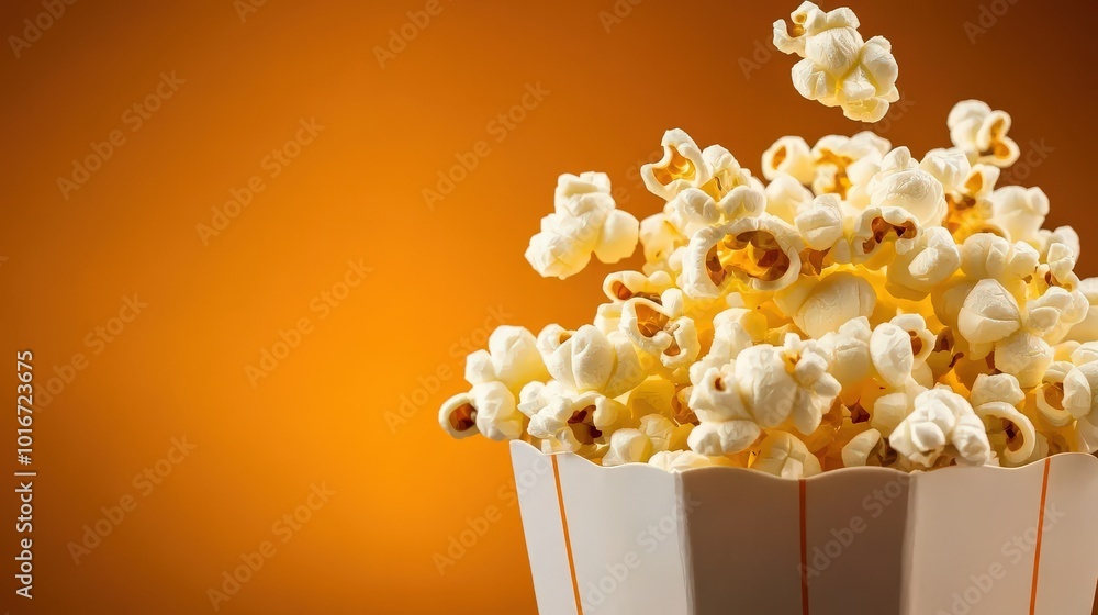 A box of popcorn is sitting on a table A box of popcorn is sitting on a table