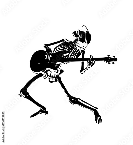 Skeleton playing music 