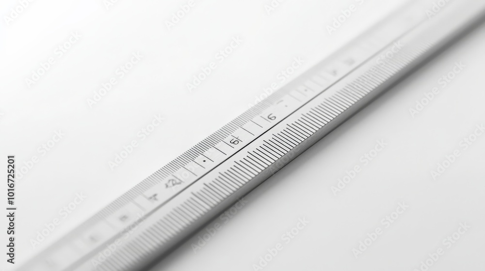 Close-up of a metallic ruler with precise measurements on a white background, symbolizing accuracy, precision, and attention to detail. Close-up of a metallic ruler with precise measurements on a white background, symbolizing accuracy, precision, and attention to detail.