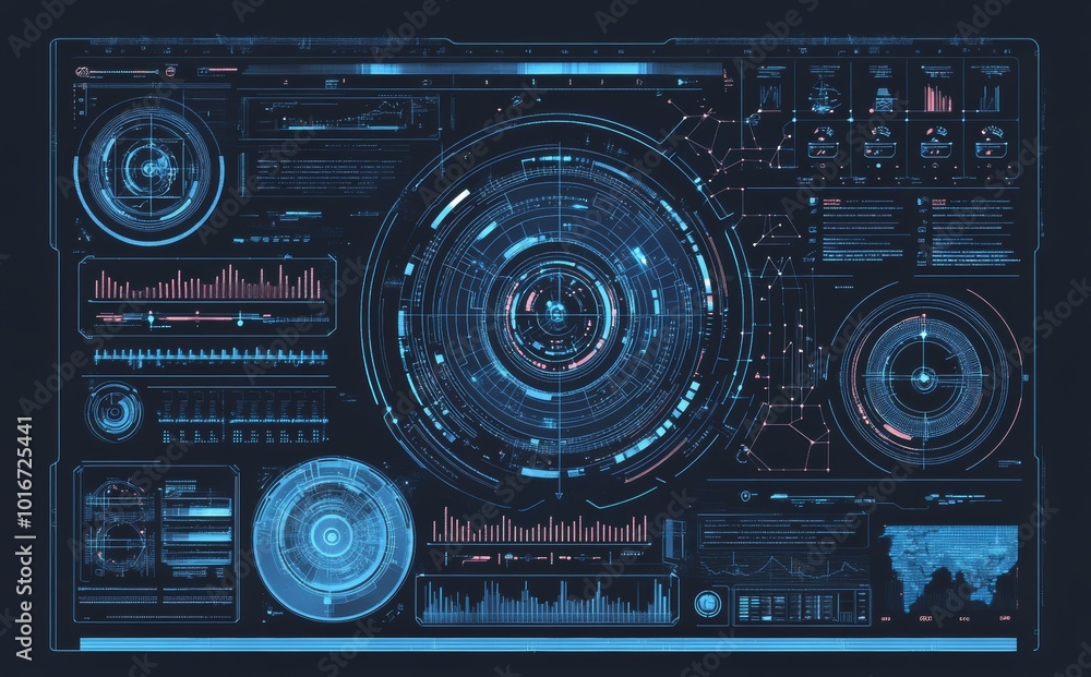 Circle tech futuristic design UI concept background in virtual circles Circle tech futuristic design UI concept background in virtual circles