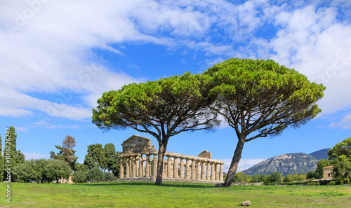 Temple of Athena at Paestum in Italy. photo