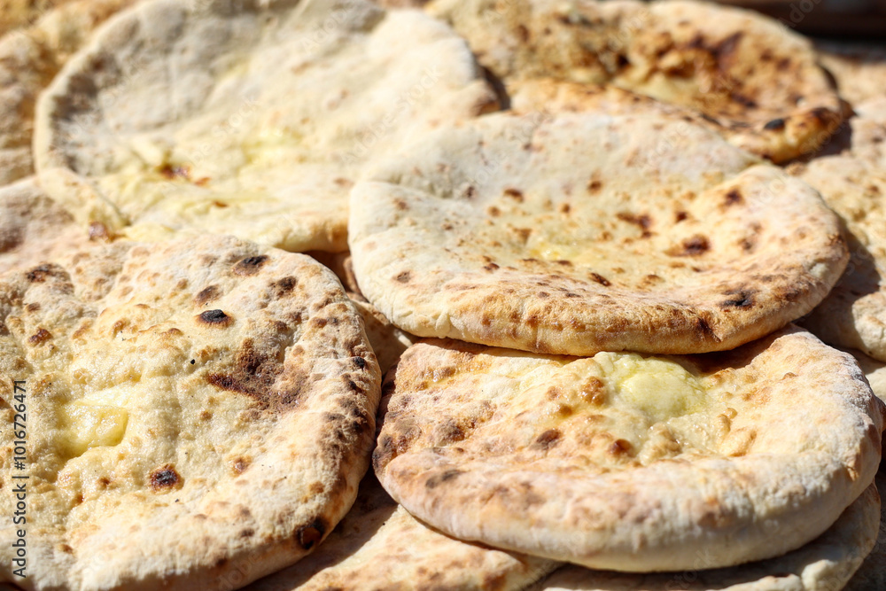 Freshly baked flatbreads Freshly baked flatbreads